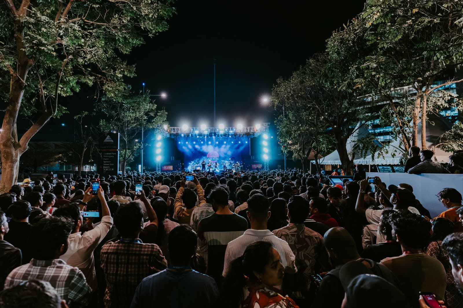 Wide crowd view at an Agam concert
